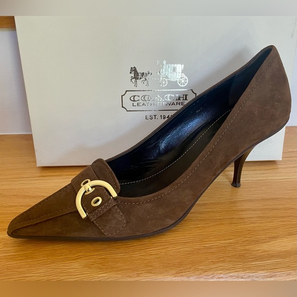 COACH Brown Suede Pointed Toe Pumps, Size 10B - Picture 13 of 13